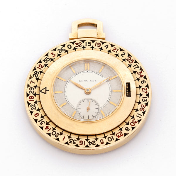 Longines 14K Yellow Gold  Roulette Pocket Watch