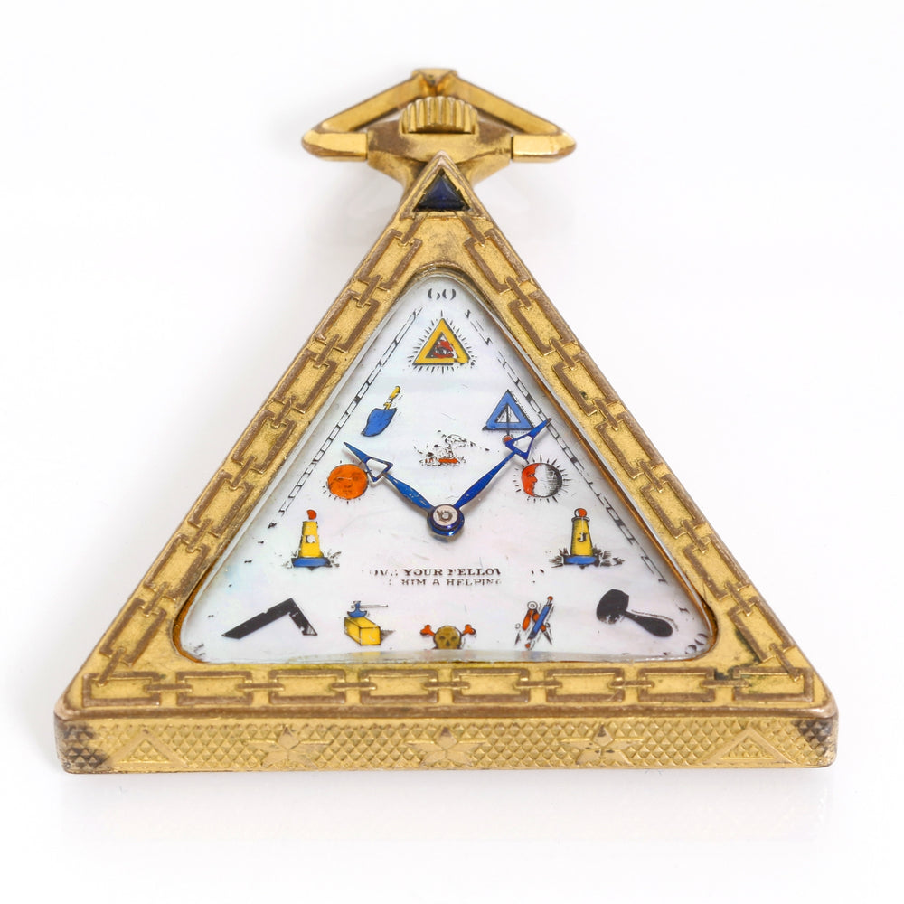 Masonic Mother of Pearl Gilt Pocket Watch Circa 1920's