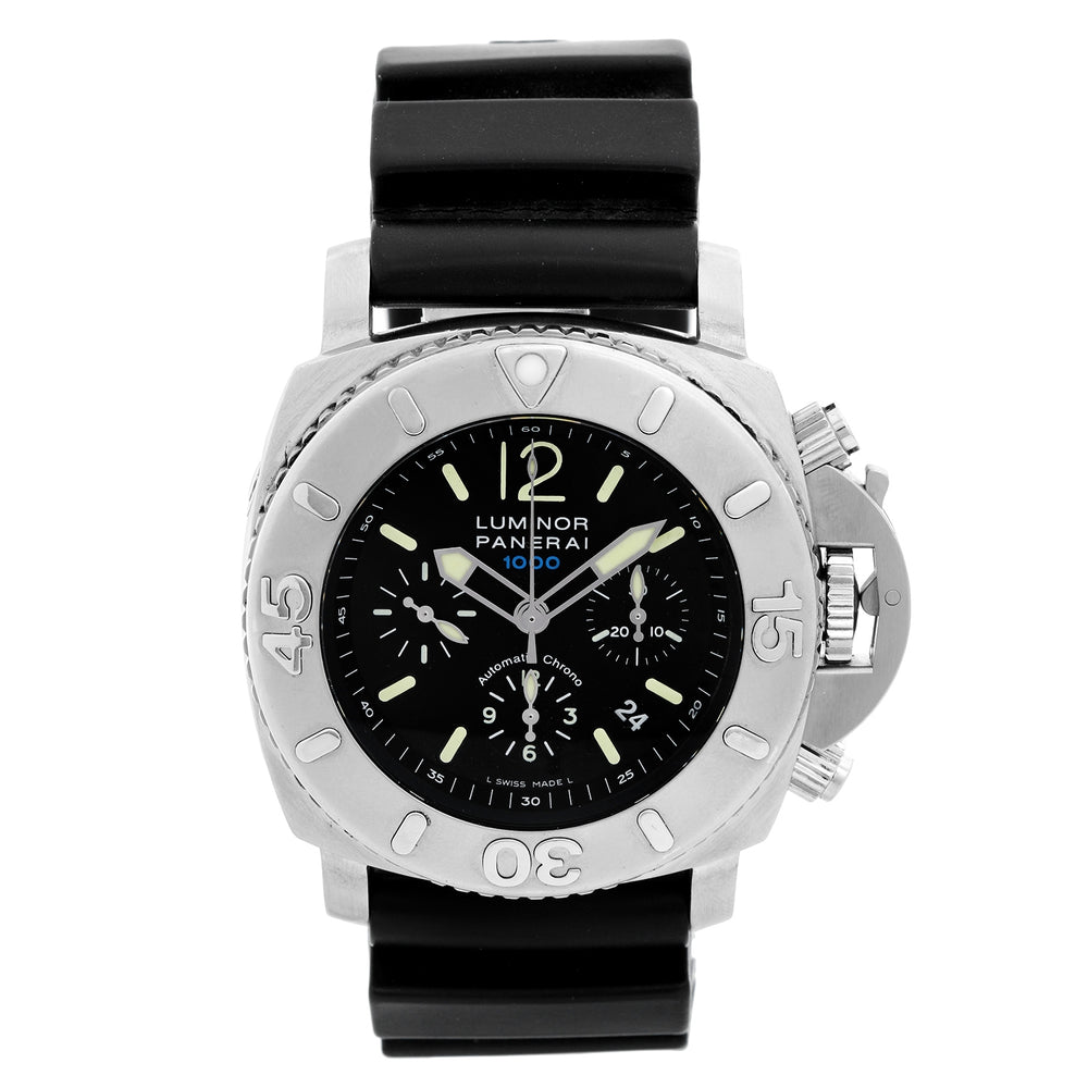 Panerai Luminor 47mm Stainless Steel Diver's Chronograph Watch PAM 187
