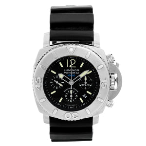 Panerai Luminor 47mm Stainless Steel Diver's Chronograph Watch PAM 187