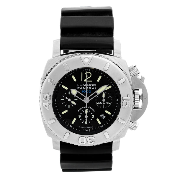 Panerai Luminor 47mm Stainless Steel Diver's Chronograph Watch PAM 187