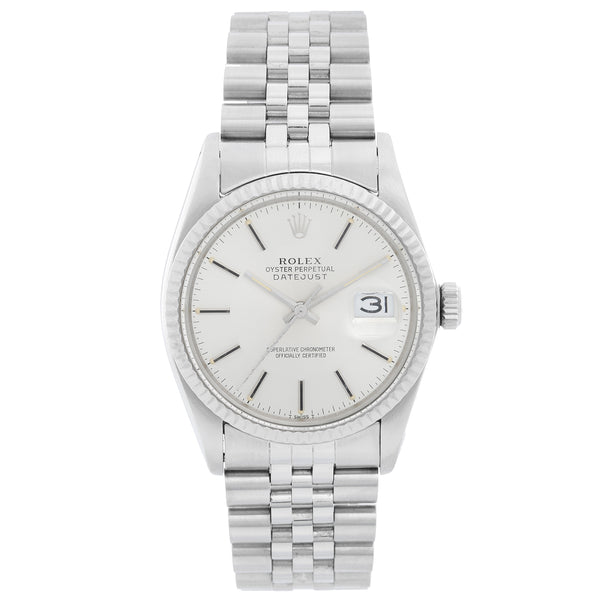 Rolex Datejust Men's Stainless Steel Watch 16014 Silver Dial