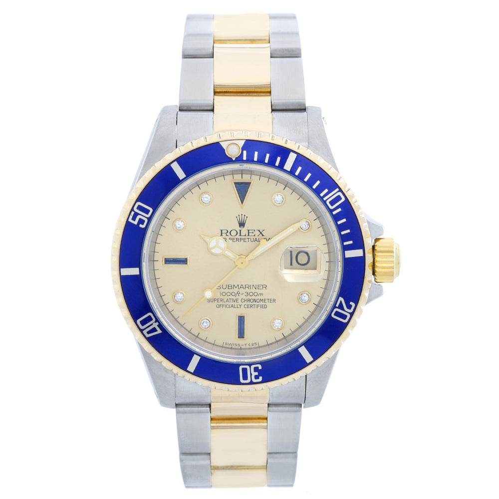 Rolex Submariner Men's Watch With Serti Diamond Dial 16613