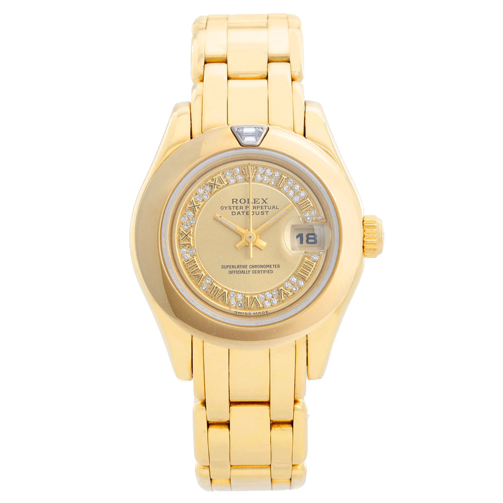 Rolex Ladies Masterpiece/Pearlmaster Gold Watch 69298