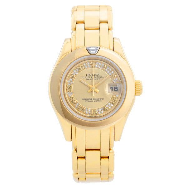 Rolex Ladies Masterpiece/Pearlmaster Gold Watch 69298