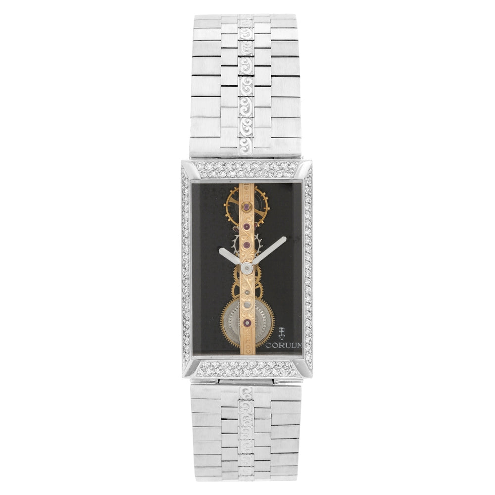 Corum Ladies " Golden Bridge" White Gold Watch