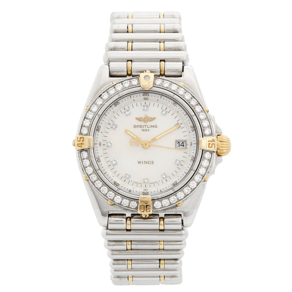 Breitling Wings Lady Steel and Gold Diamond Watch B67350