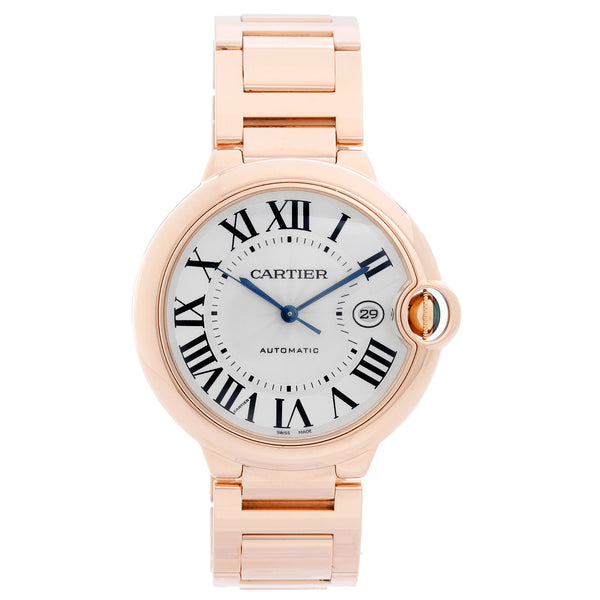 Cartier Ballon Bleu Men's Large 42mm 18k Rose Gold Watch W69006Z2