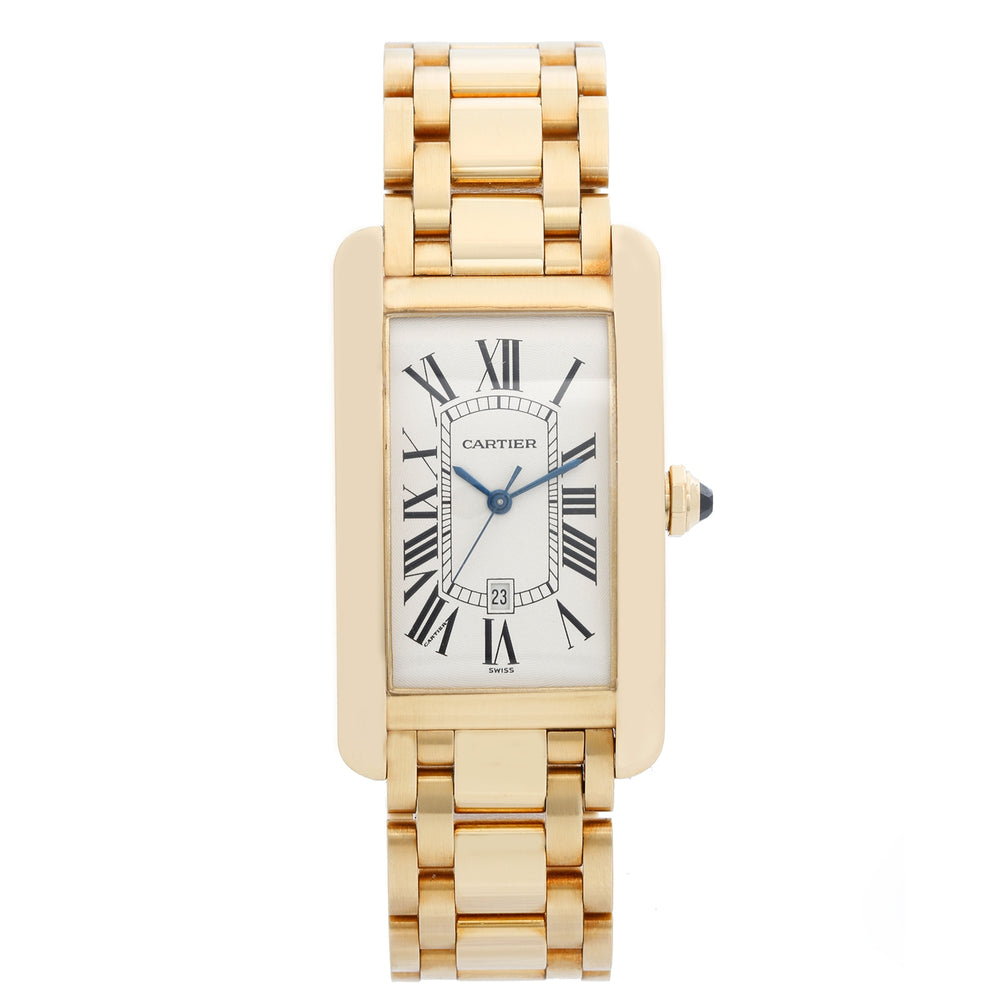 Cartier Tank Americaine 18K Yellow Gold Men's Large Watch 1740