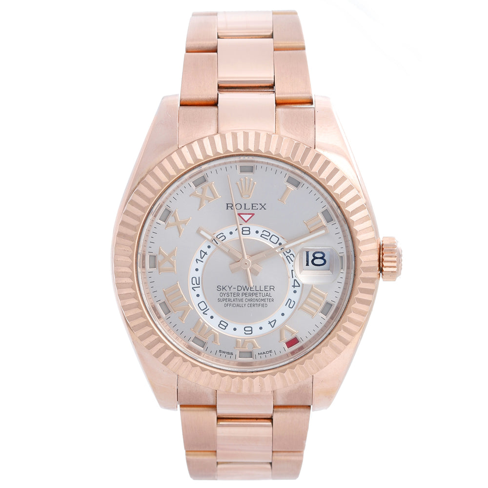 Rolex Sky-Dweller Men's 18k Rose Gold Annual Calendar GMT Watch 326935