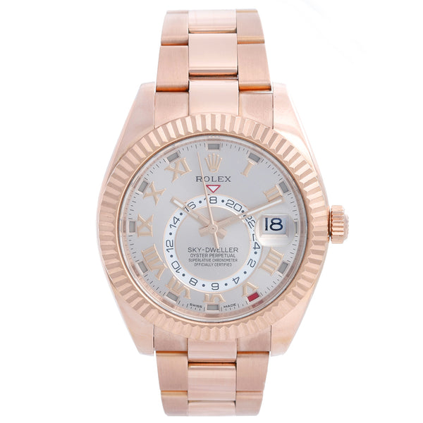 Rolex Sky-Dweller Men's 18k Rose Gold Annual Calendar GMT Watch 326935