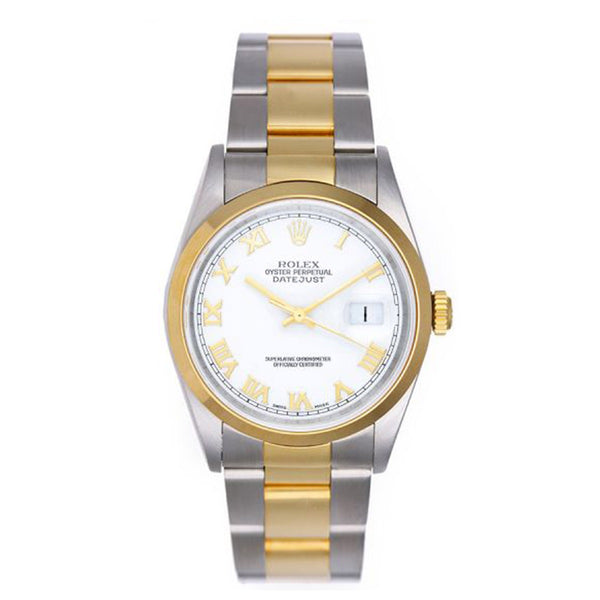 Rolex Datejust Men's 2-Tone Watch 16203 White Dial