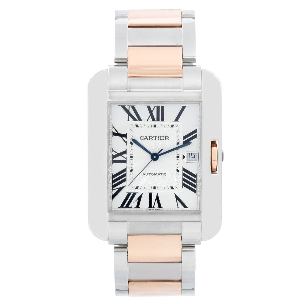 Cartier Tank Anglaise Large Stainless Steel and Rose Gold Mens Watch W5310006 3507