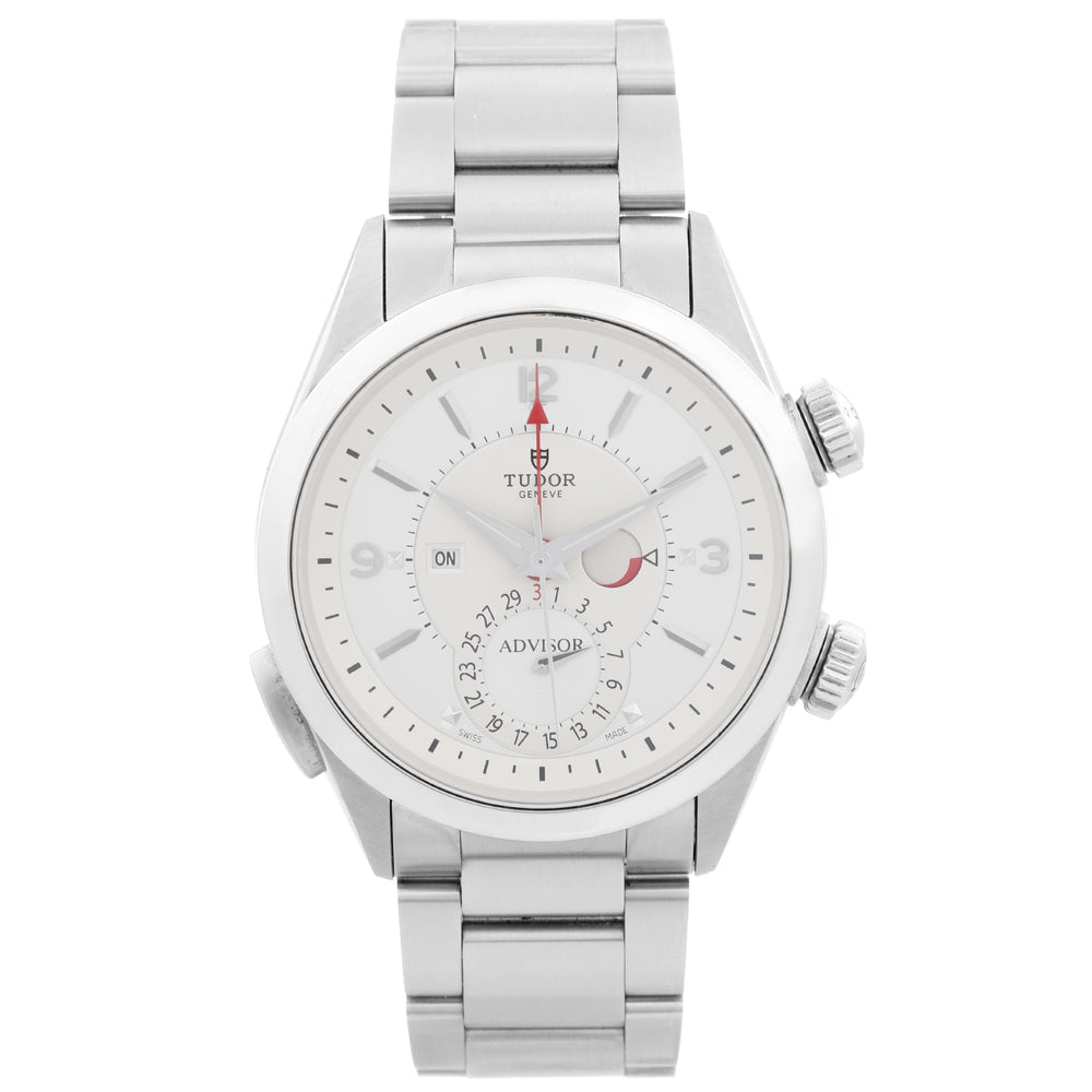 Tudor Heritage Advisor Silver Dial Stainless Steel Men's Watch  M79620T