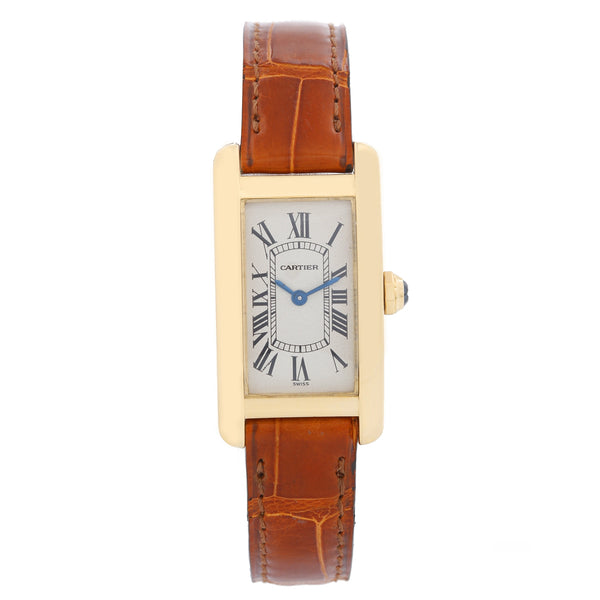 Cartier Tank Americaine Ladies 18k Yellow Gold Watch W2601556