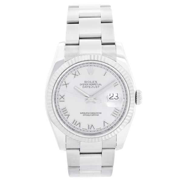 Rolex Datejust Stainless Steel Watch Silver Dial 116234