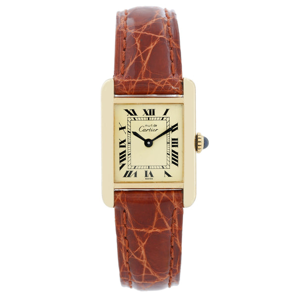 Cartier Must de Cartier Gold Plaque Ladies Watch  590004