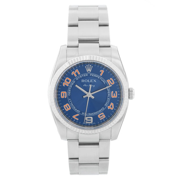 Rolex Air-King Men's Stainless Steel Blue Dial Watch  114234