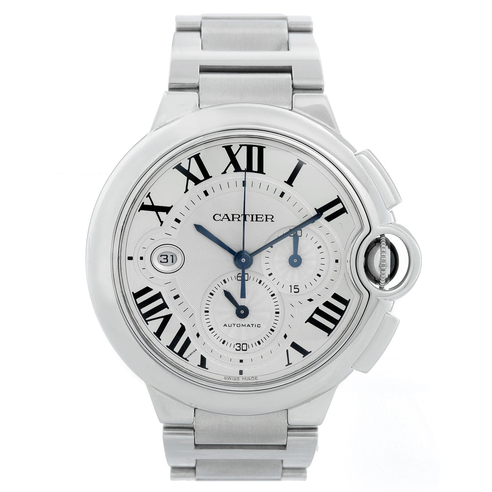 Cartier Ballon Bleu 44mm Stainless Steel Silver Chronograph Automatic W6920076