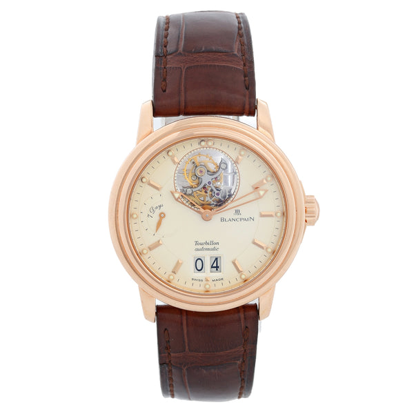 Blancpain 18K Rose Gold Leman Tourbillon Watch Ref 2825