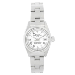 Ladies Rolex Date Watch 69160 White Roman Dial