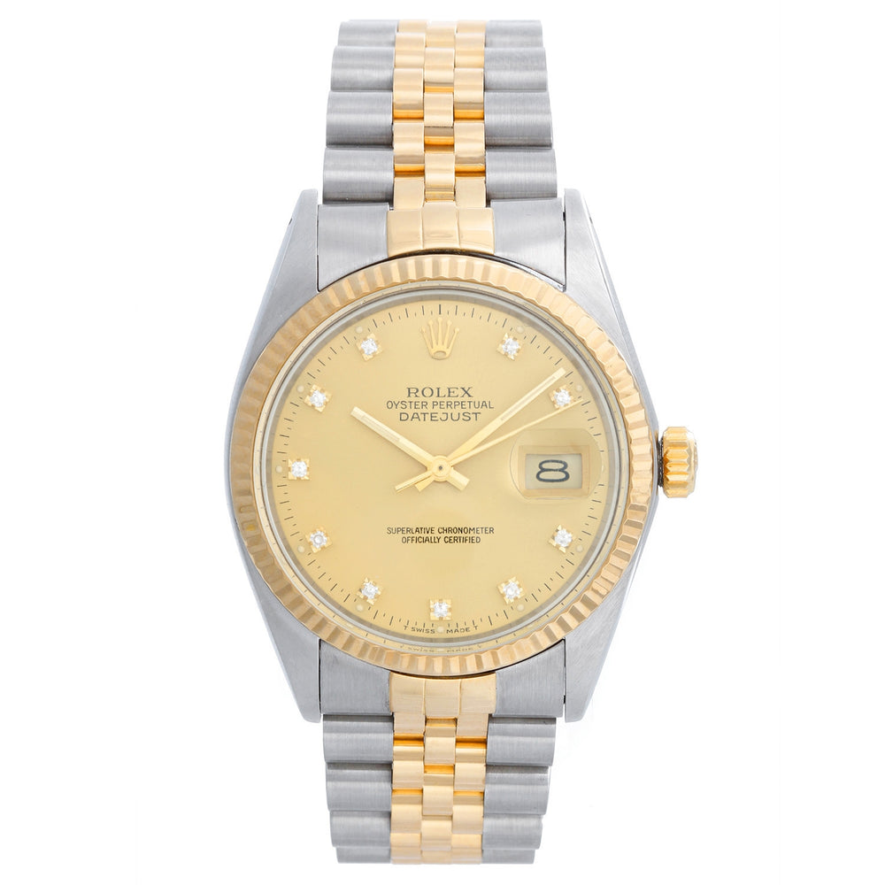 Men's Rolex Datejust Watch Diamond Dial 16013