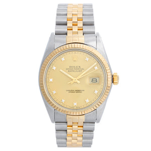 Men's Rolex Datejust Watch Diamond Dial 16013