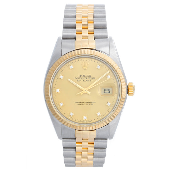 Men's Rolex Datejust Watch Diamond Dial 16013