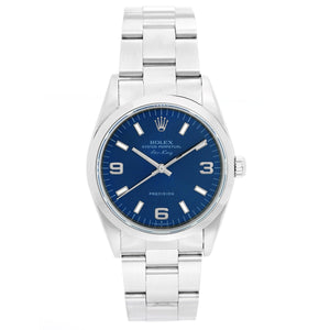Rolex Air-King Men's Stainless Steel Watch Blue Dial 14000