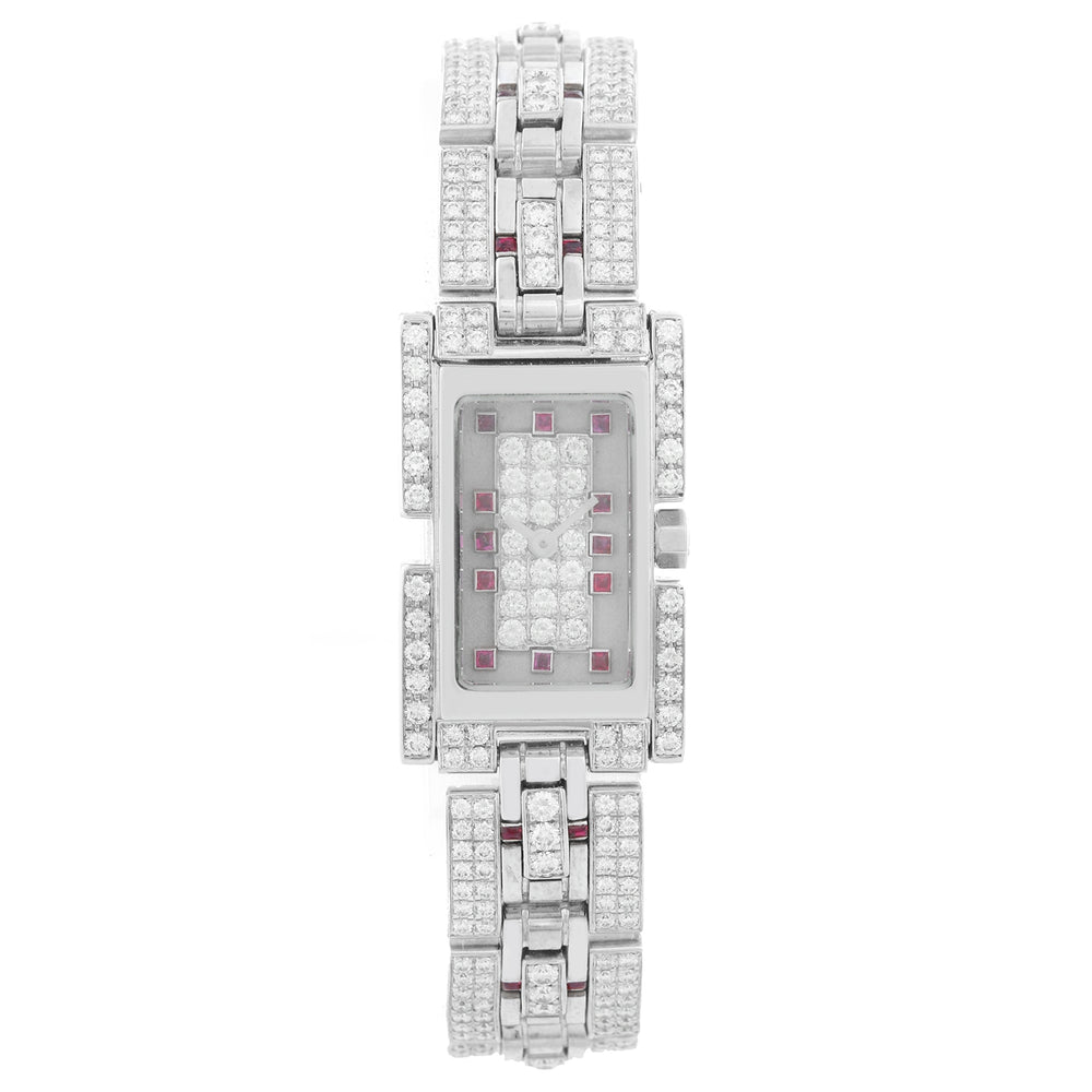 Fred of Paris 18K White Gold Pave Diamond Ladies Watch