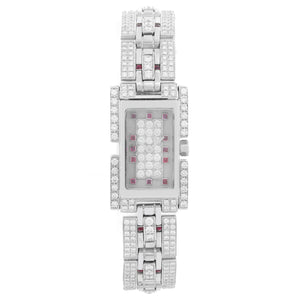 Fred of Paris 18K White Gold Pave Diamond Ladies Watch