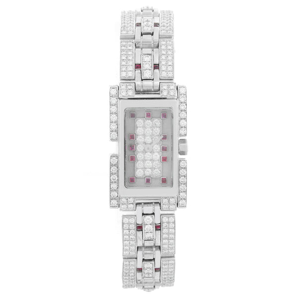 Fred of Paris 18K White Gold Pave Diamond Ladies Watch