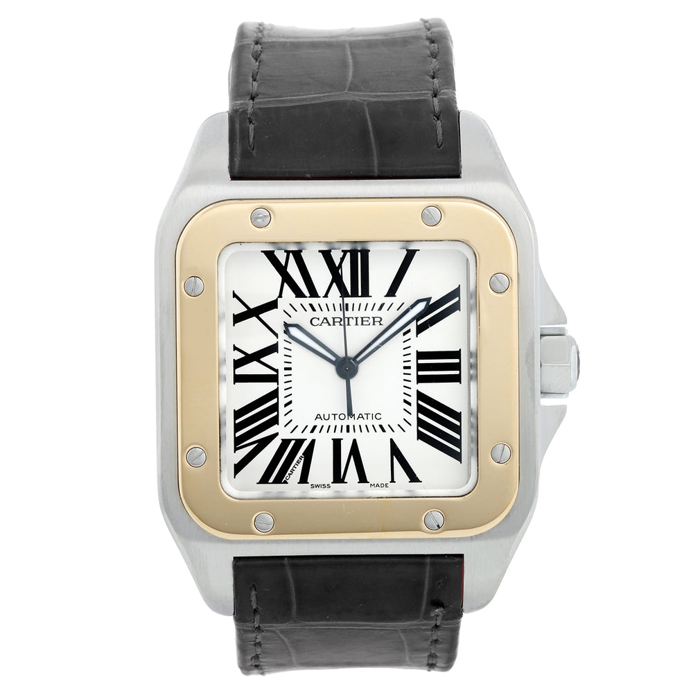 Cartier Stainless Steel and 18K Yellow Gold Santos 100 Men's Watch W20072X7 2656