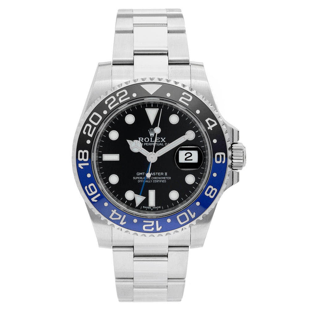 Men's Rolex GMT - Master II with Blue/Black Bezel 116710 " Batman "