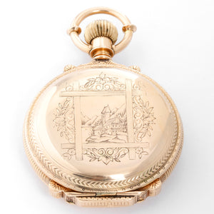 Waltham 14k Yellow Gold Box Hinge Pocket Watch