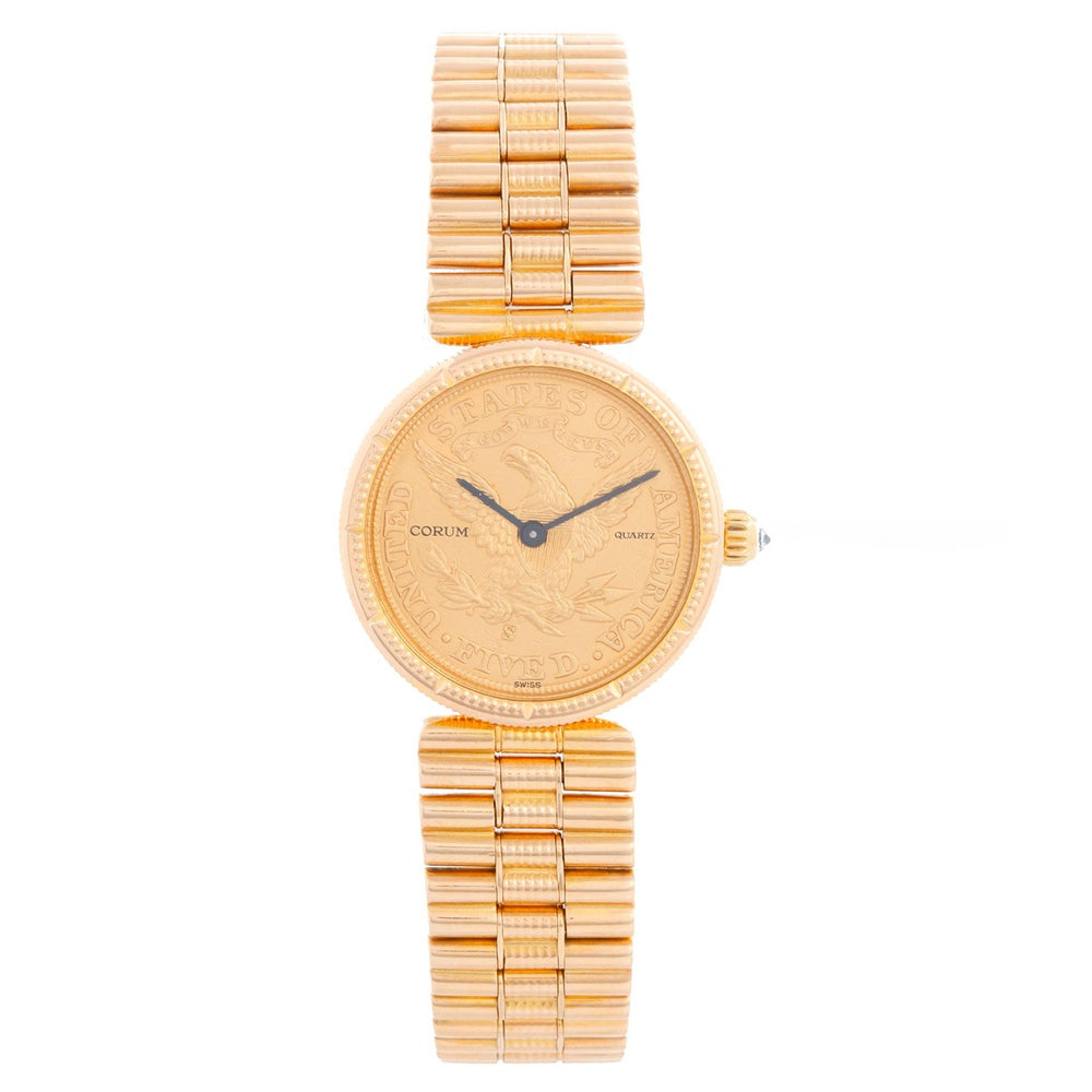 Corum $5 18k Yellow Gold Coin Ladies Watch