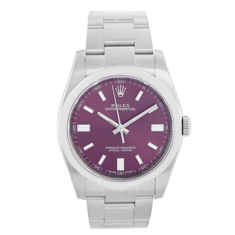 Rolex Oyster Perpetual Men's Stainless Steel Grape Watch 116000