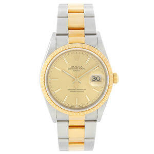 Rolex 2-Tone Steel Gold 34mm Date Men's/Ladies Watch 15223