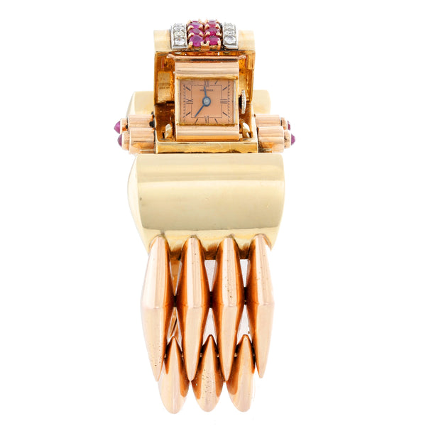 Extremely Unique Harman Multicolor Gold Retro Cuff  Ladies Watch
