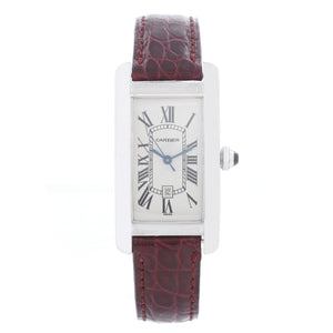 Cartier Tank Americaine 18k White Gold  Men's or Ladies Midsize Watch W2603656 2490