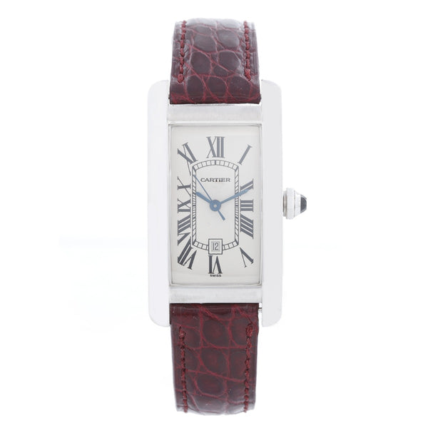 Cartier Tank Americaine 18k White Gold  Men's or Ladies Midsize Watch W2603656 2490