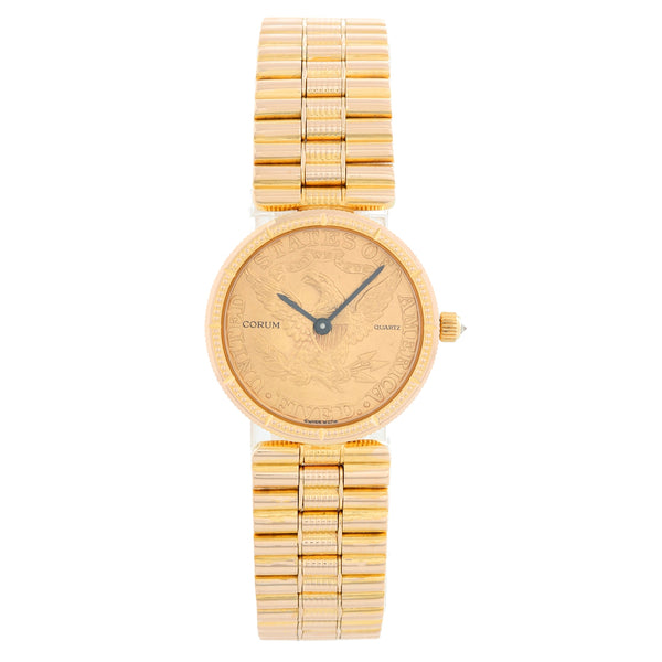 Corum $5 18k Yellow Gold Coin Ladies Watch