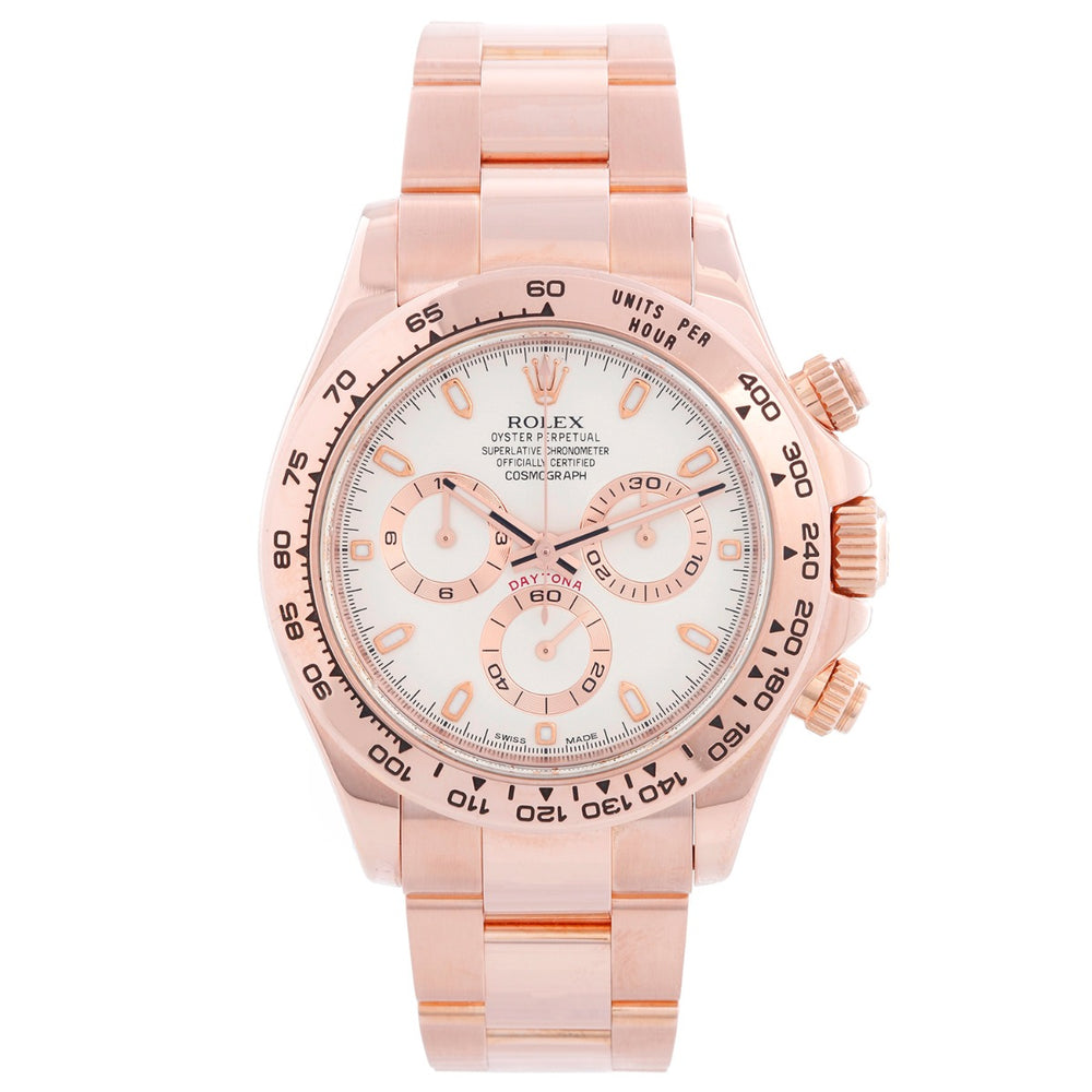 Rolex Everose Cosmograph Daytona Men's Rose Gold Watch Black Subdials 116505