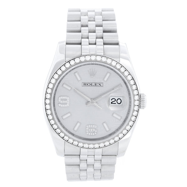 Rolex Datejust Diamond Bezel  Men's Steel Watch 116244