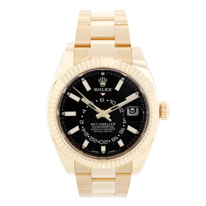 Rolex Sky-Dweller Men's 18k Yellow Gold Annual Calendar GMT Watch 326938