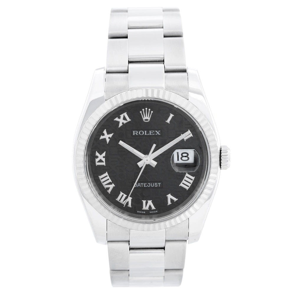 Rolex Datejust Men's Stainless Steel Watch 116234 Black Jubilee Dial