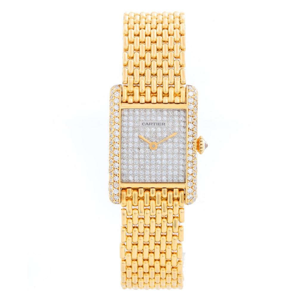 Cartier Tank Pave Diamond Ladies Watch