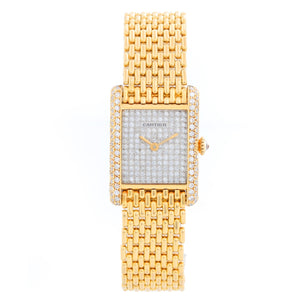 Cartier Tank Pave Diamond Ladies Watch