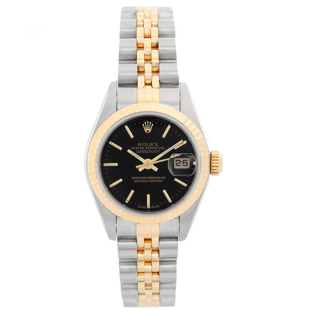 Rolex Ladies Datejust 2-tone Watch 79173 Black Dial