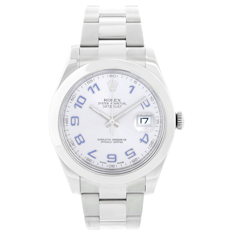 Rolex Datejust II 41mm Steel Silver/Blue Arabic Dial 116300